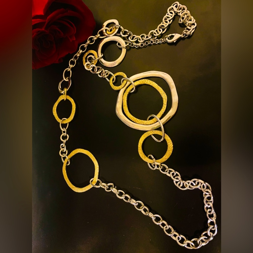 🔴Premier Designs Mixed Metals Silver and Gold Chain Necklace